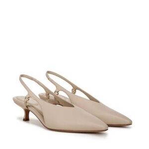Vince Sabrina Slingback Leather Kitten Heels – Nude – Size 6 (New, No Box)